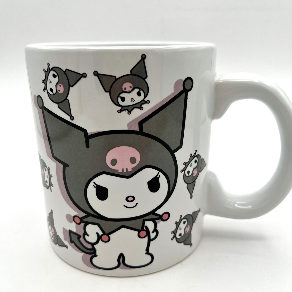 KUROMI Mug Sanrio Japan Character Large 20oz Coffee Cup Kawaii Devil Pink Grey